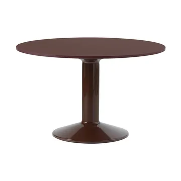 Mesa pedestal Midst - Dark red linoleum-dark red, Ø120 cm - Muuto
