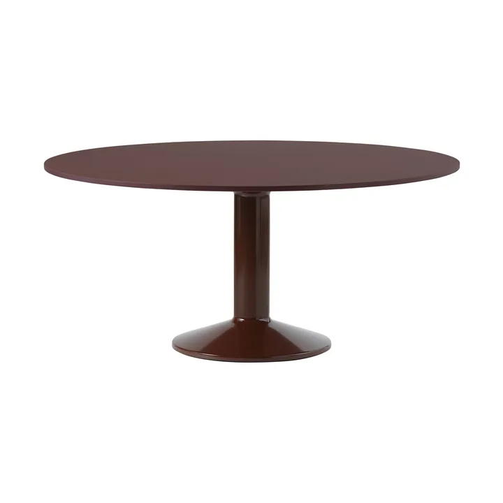 Mesa pedestal Midst - Dark red linoleum-dark red, Ø160 cm - Muuto