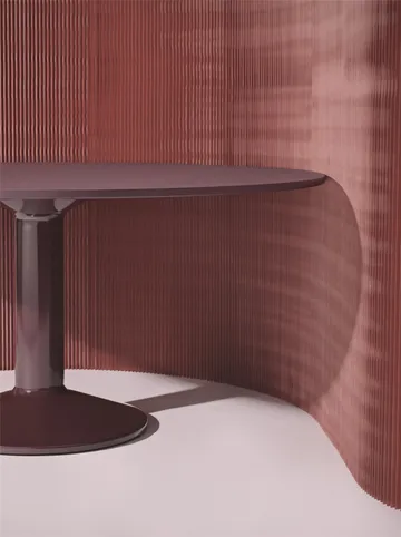 Mesa pedestal Midst - Dark red linoleum-dark red, Ø160 cm - Muuto