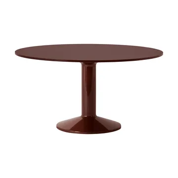 Mesa pedestal Midst - Dark red linoleum-rojo oscuro, Ø140 cm - Muuto