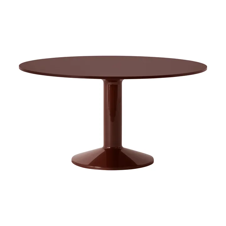 Mesa pedestal Midst - Dark red linoleum-rojo oscuro, Ø140 cm - Muuto