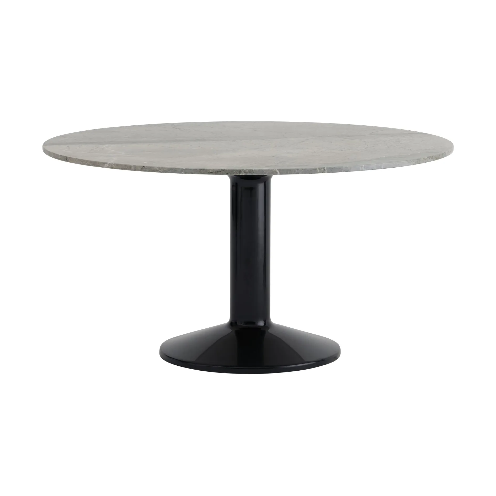 Mesa pedestal Midst, Grey marble-black, Ø140 cm Muuto