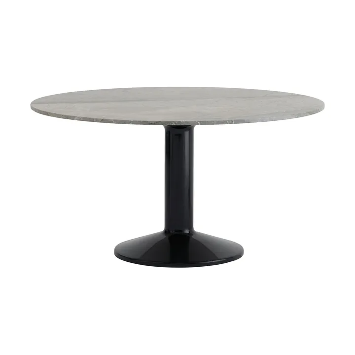 Mesa pedestal Midst - Grey marble-black, Ø140 cm - Muuto