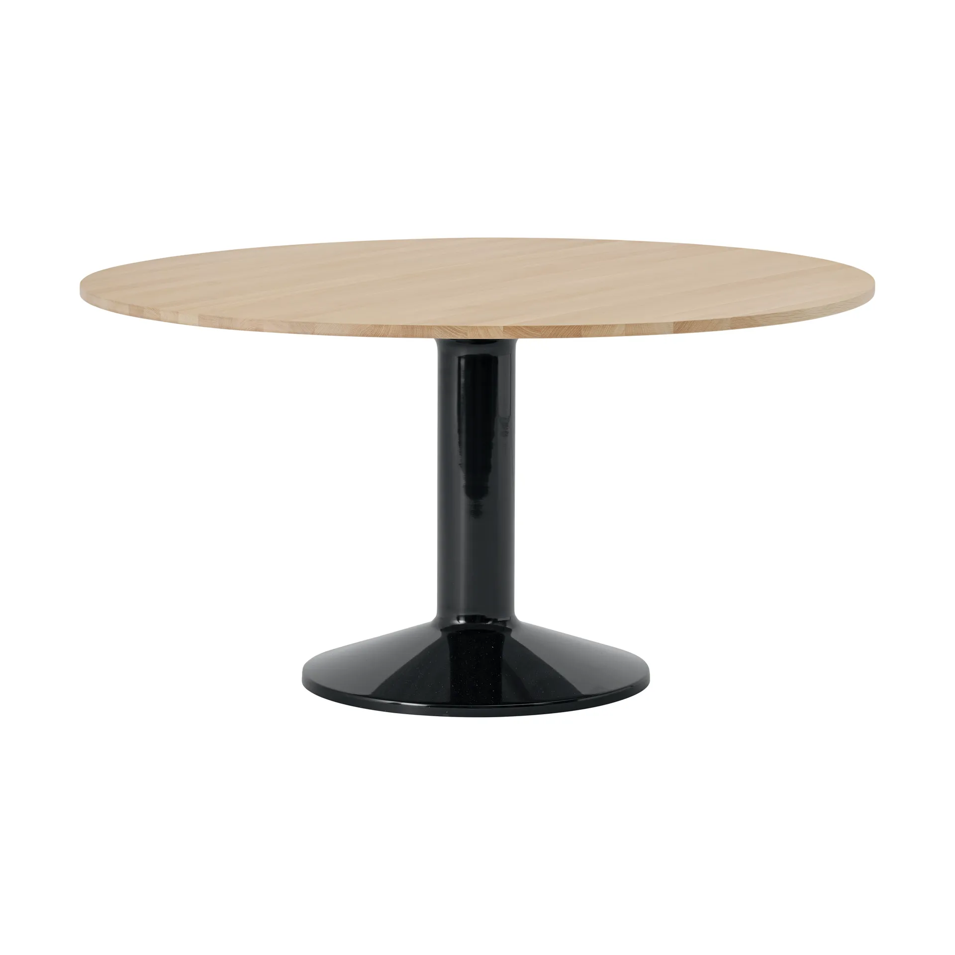 Mesa pedestal Midst, Roble aceitado-negro, Ø140 cm Muuto