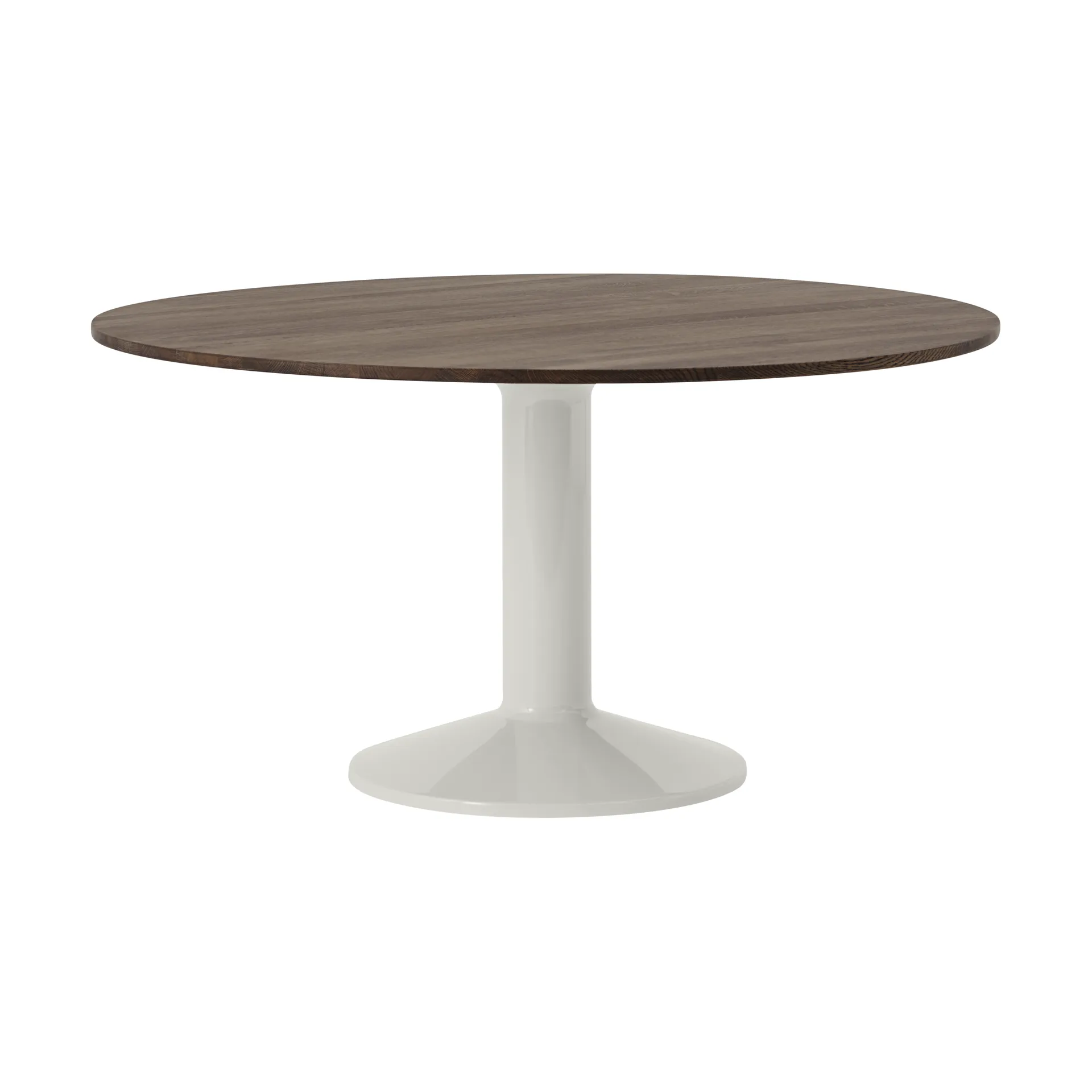 Mesa pedestal Midst, Roble aceitado oscuro-gris, Ø140 cm Muuto
