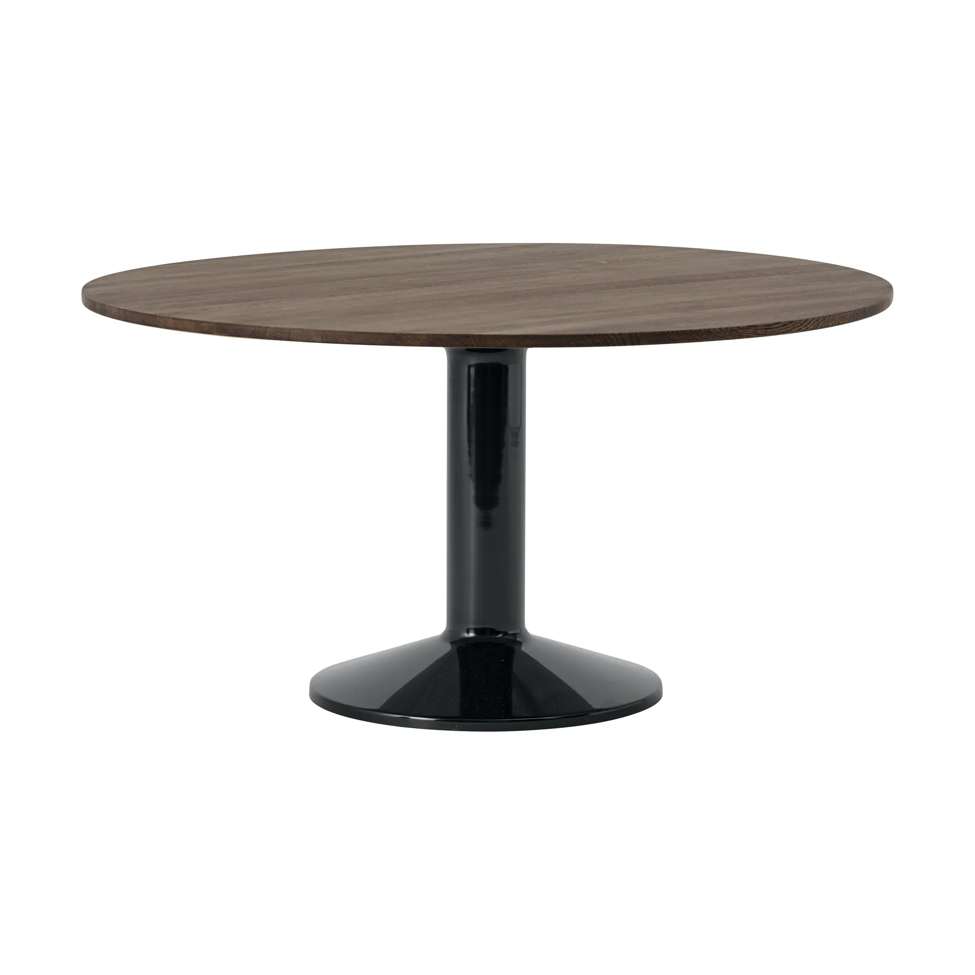 Mesa pedestal Midst, Roble aceitado oscuro-negro, Ø140 cm Muuto