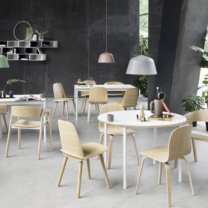 Mesa redonda Base Ø110 cm, Black linoleum-Plywood-Black Muuto
