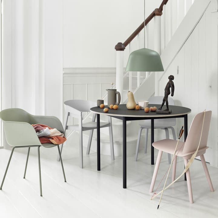 Mesa redonda Base Ø110 cm, White laminate-Plywood-White Muuto