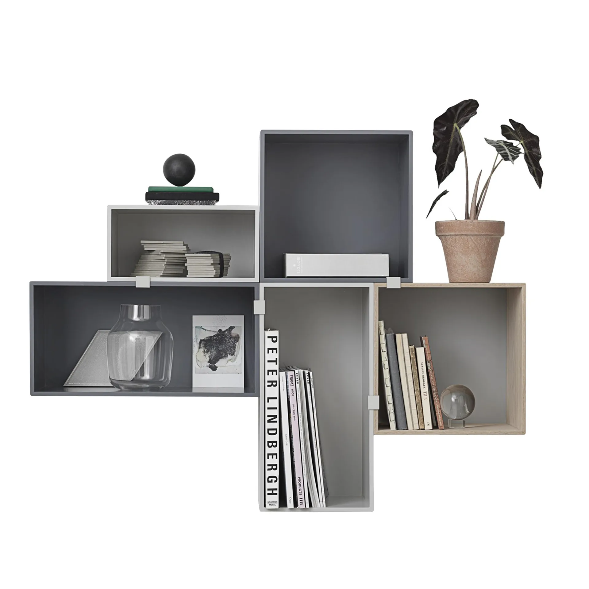 Módulo de estantería Mini Stacked large, gris Muuto
