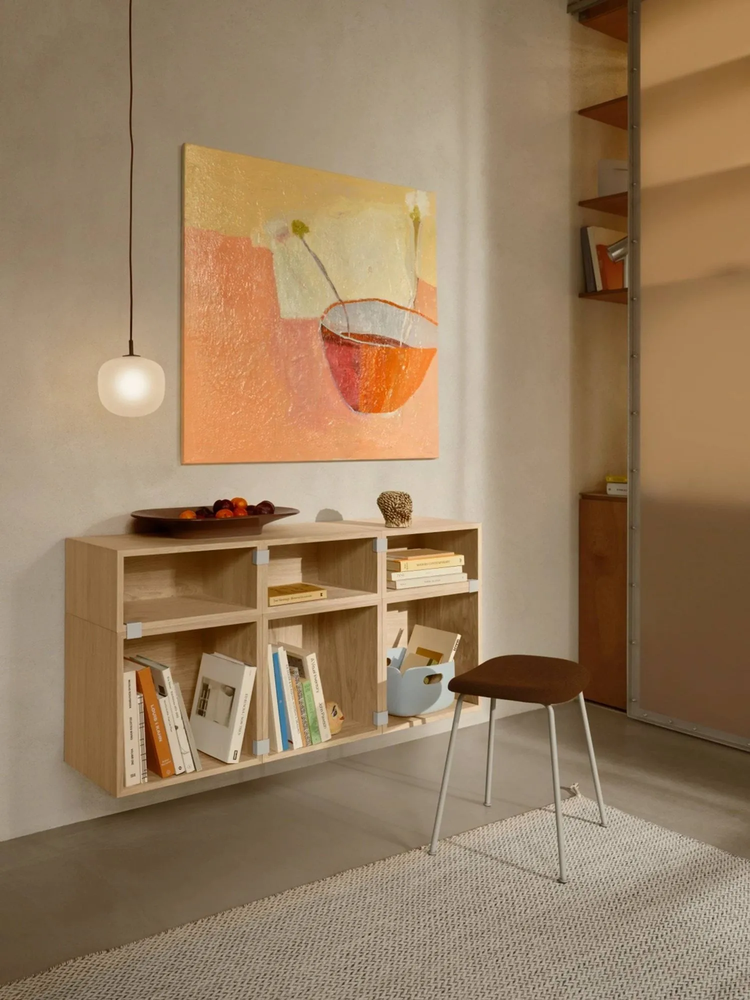 Módulo de estantería Stacked 2.0 con fondo, mediano, roble Muuto
