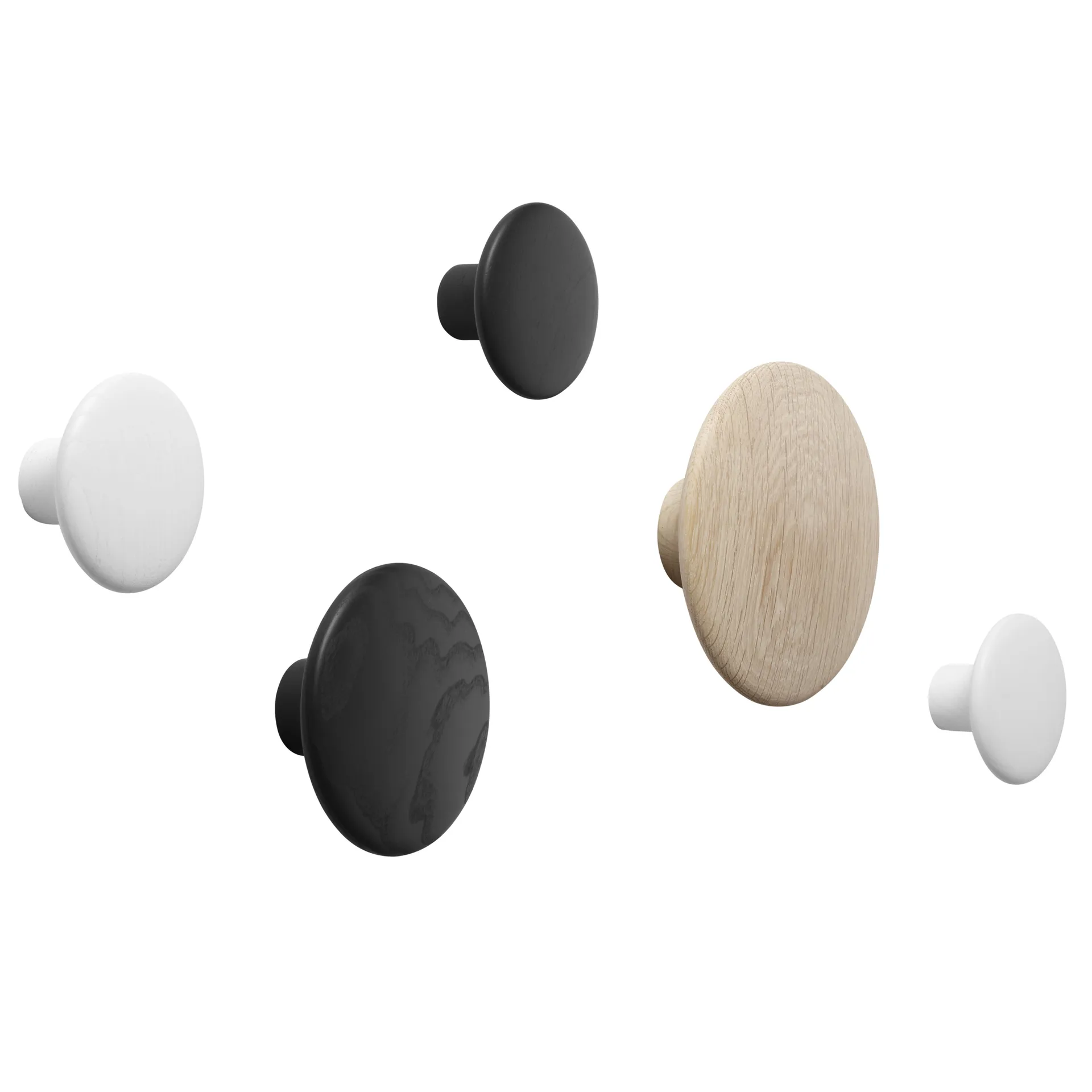 Perchero de pared The Dots, negro, grande Muuto