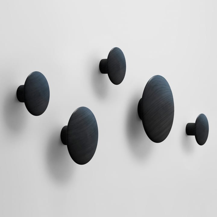 Perchero de pared The Dots, negro, mediano Muuto