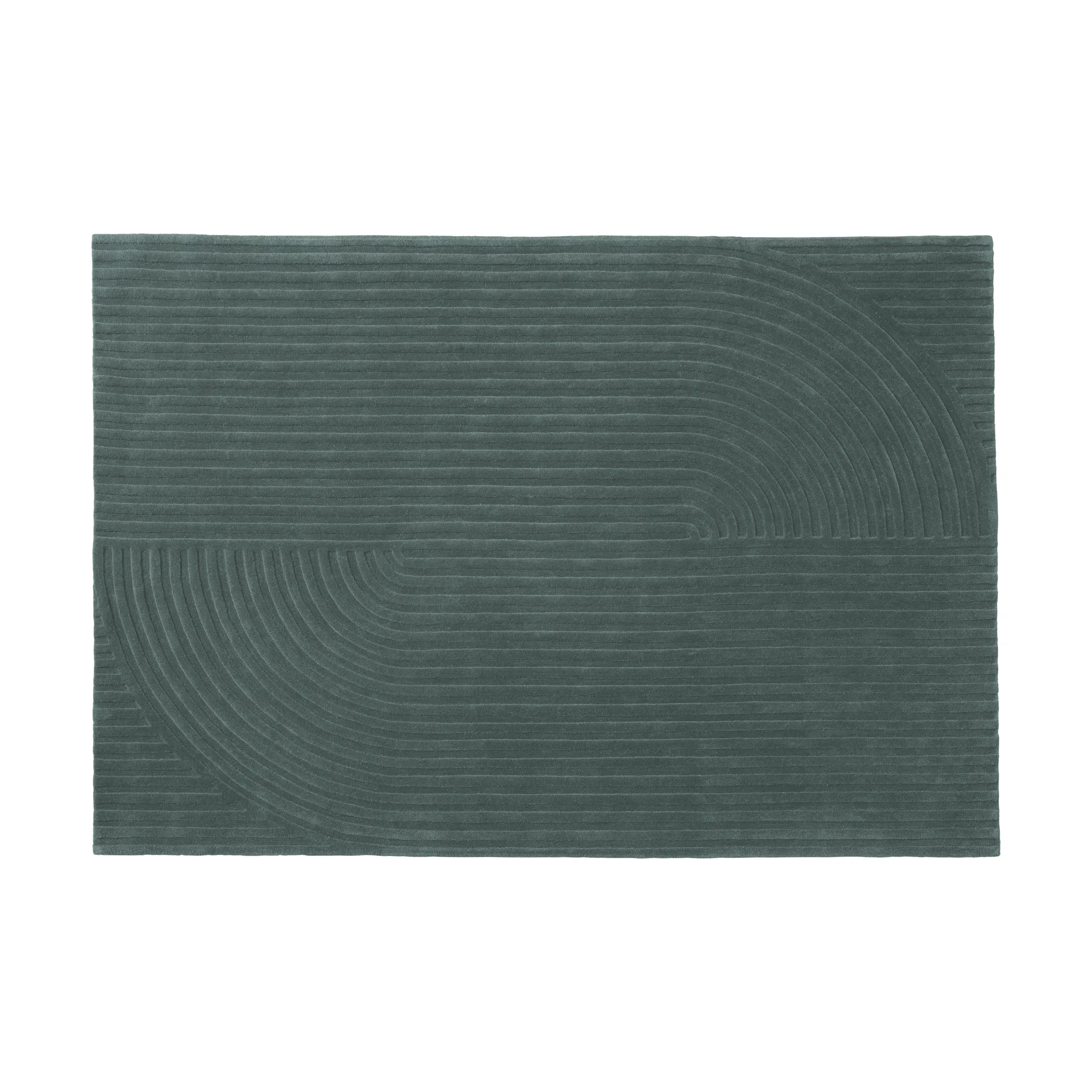 Relevo Rug Quattro alfombra de lana, Dark green, 170x240 cm Muuto