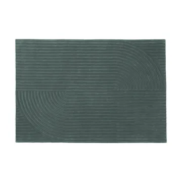 Relevo Rug Quattro alfombra de lana - Dark green, 170x240 cm - Muuto
