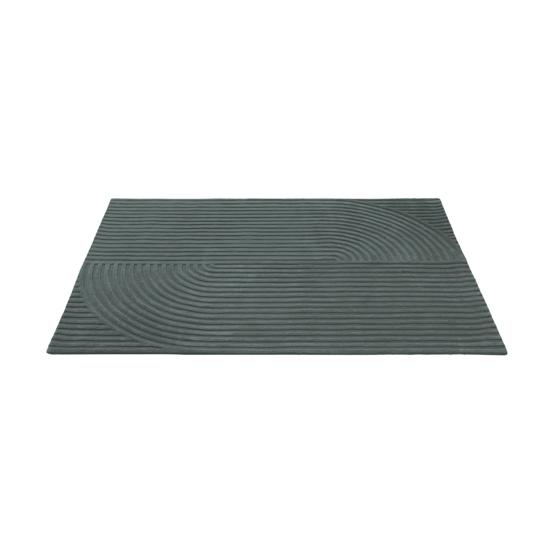 Relevo Rug Quattro alfombra de lana, Dark green, 170x240 cm Muuto
