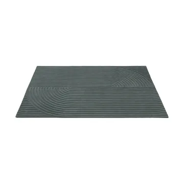 Relevo Rug Quattro alfombra de lana - Dark green, 170x240 cm - Muuto