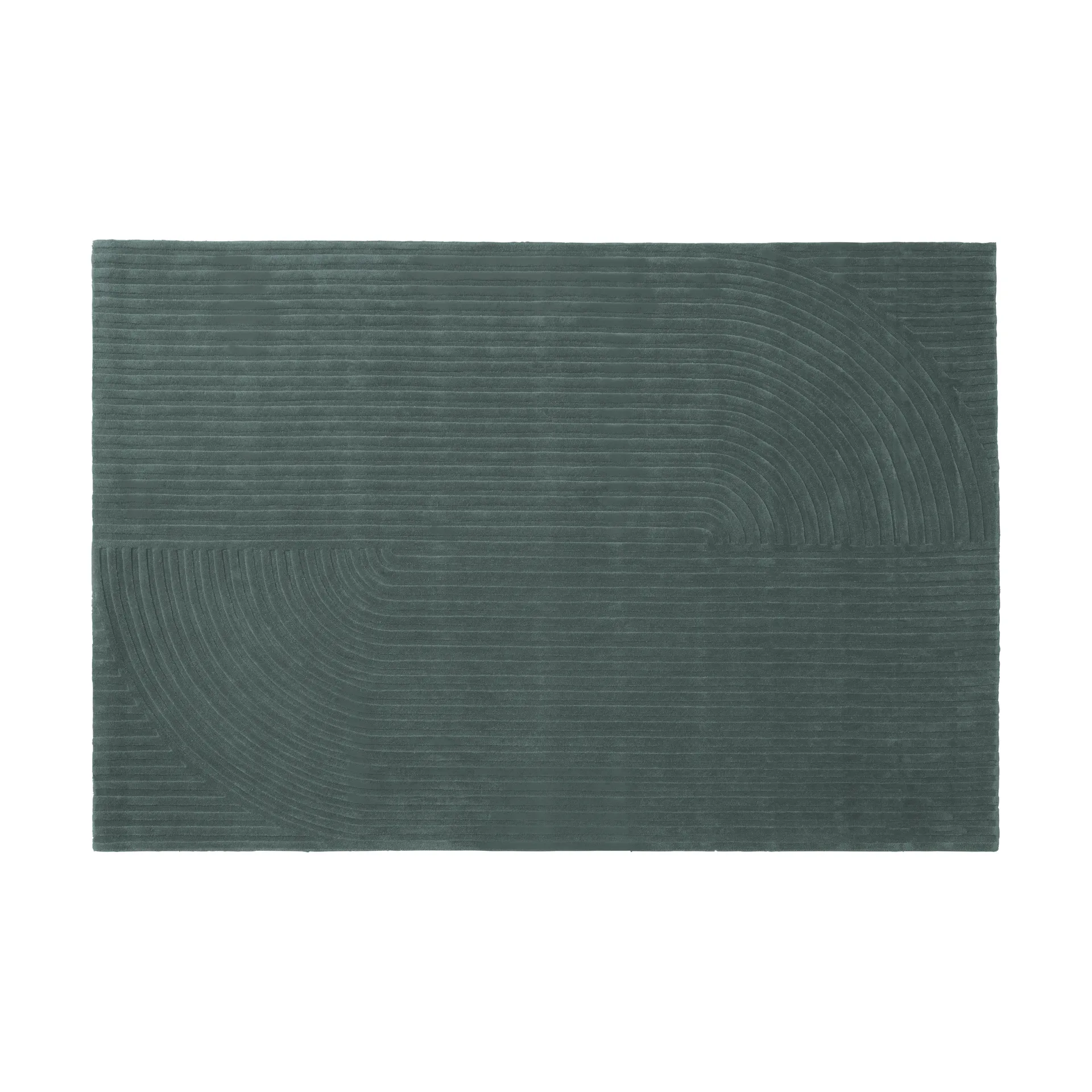 Relevo Rug Quattro alfombra de lana, Dark green, 200x300 cm Muuto