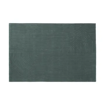 Relevo Rug Quattro alfombra de lana - Dark green, 200x300 cm - Muuto