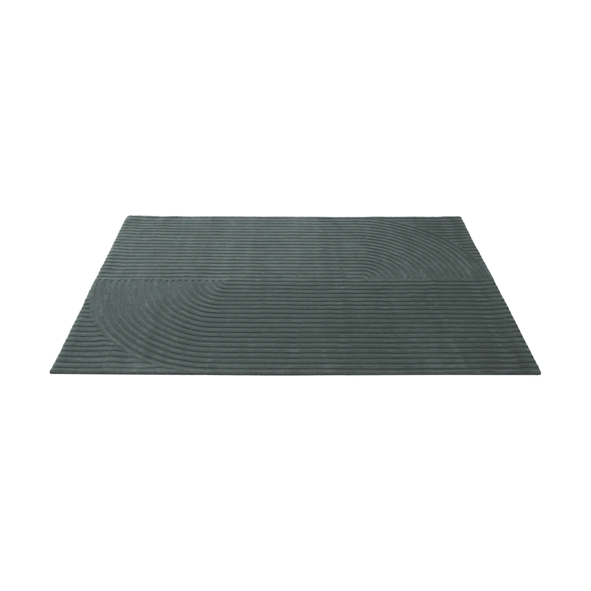 Relevo Rug Quattro alfombra de lana, Dark green, 200x300 cm Muuto