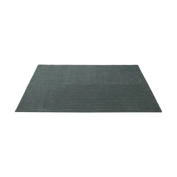Relevo Rug Quattro alfombra de lana - Dark green, 200x300 cm - Muuto