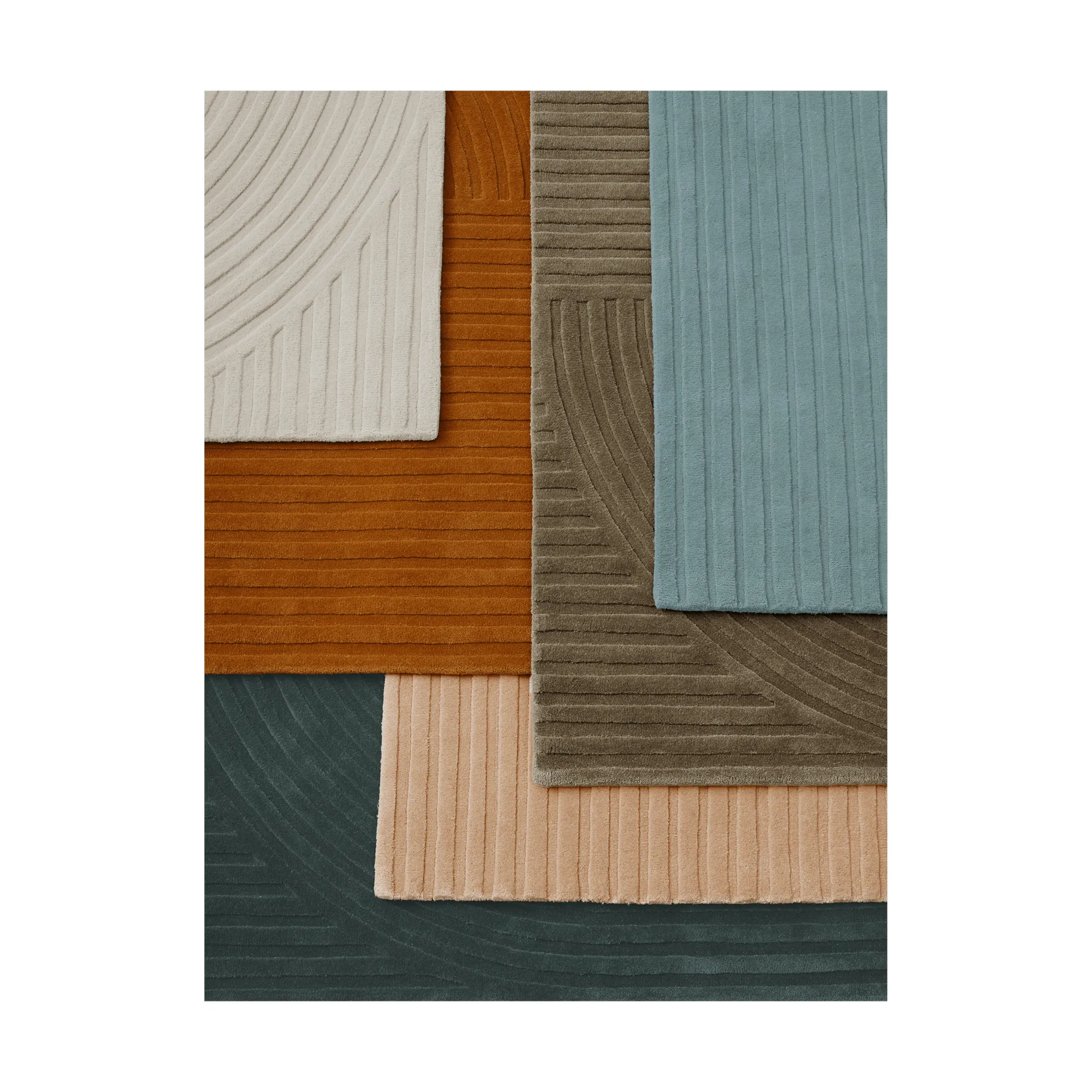 Relevo Rug Quattro alfombra de lana, Light rose, 200x300 cm Muuto