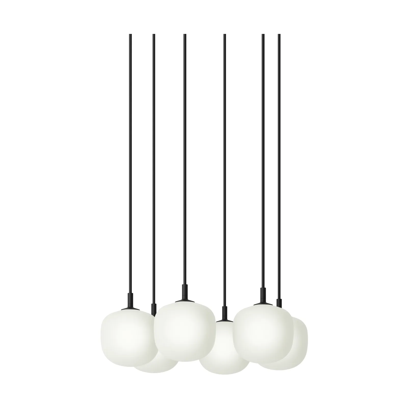 Rime Pendant Cluster 6 lámpara colgante, Black, Ø12 cm Muuto