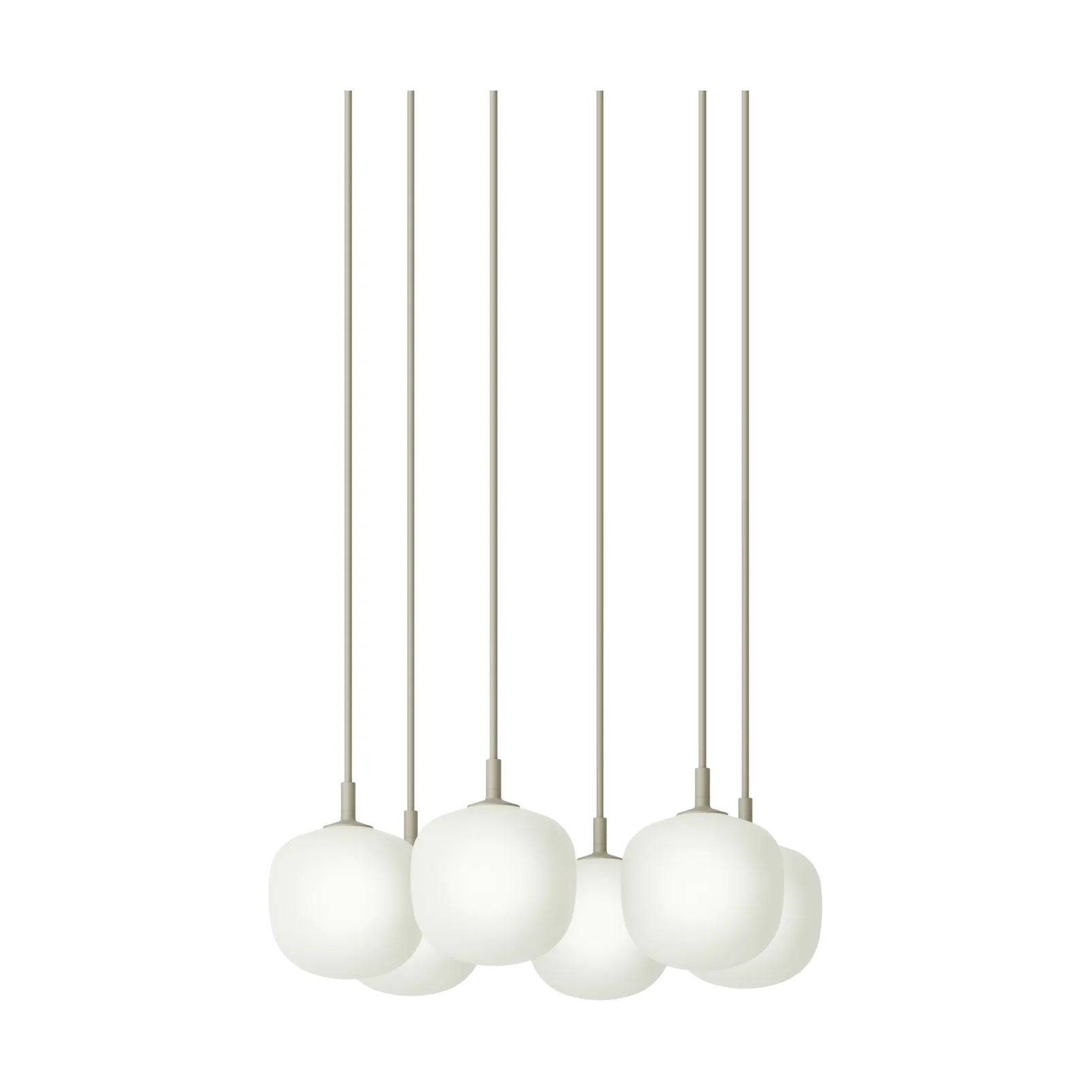 Rime Pendant Cluster 6 lámpara colgante, Gris, Ø12 cm Muuto