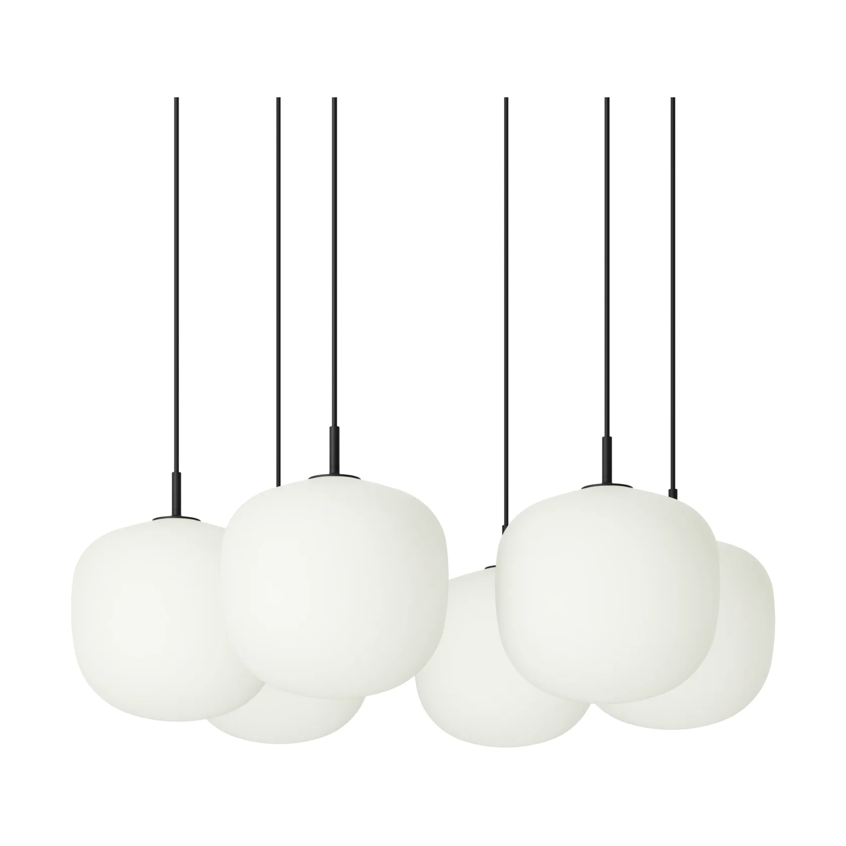 Rime Pendant Cluster 6 lámpara colgante, Negro, Ø25 cm Muuto