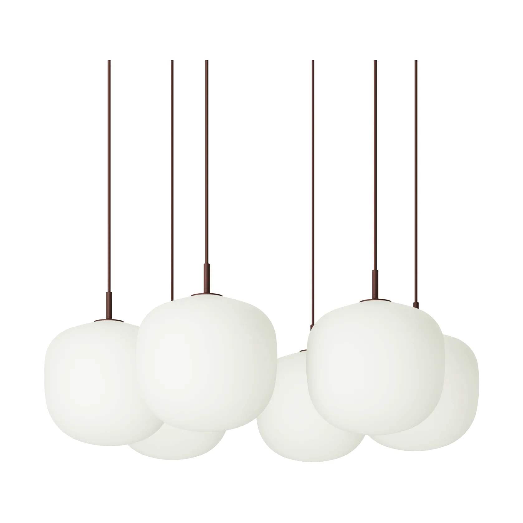Rime Pendant Cluster 6 lámpara colgante, Rojo intenso, Ø25 cm Muuto