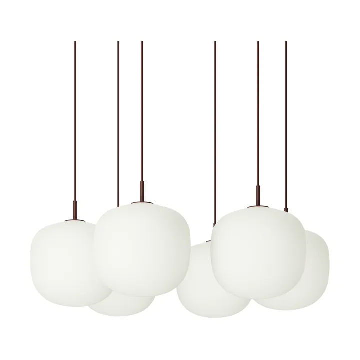 Rime Pendant Cluster 6 lámpara colgante - Rojo intenso, Ø25 cm - Muuto