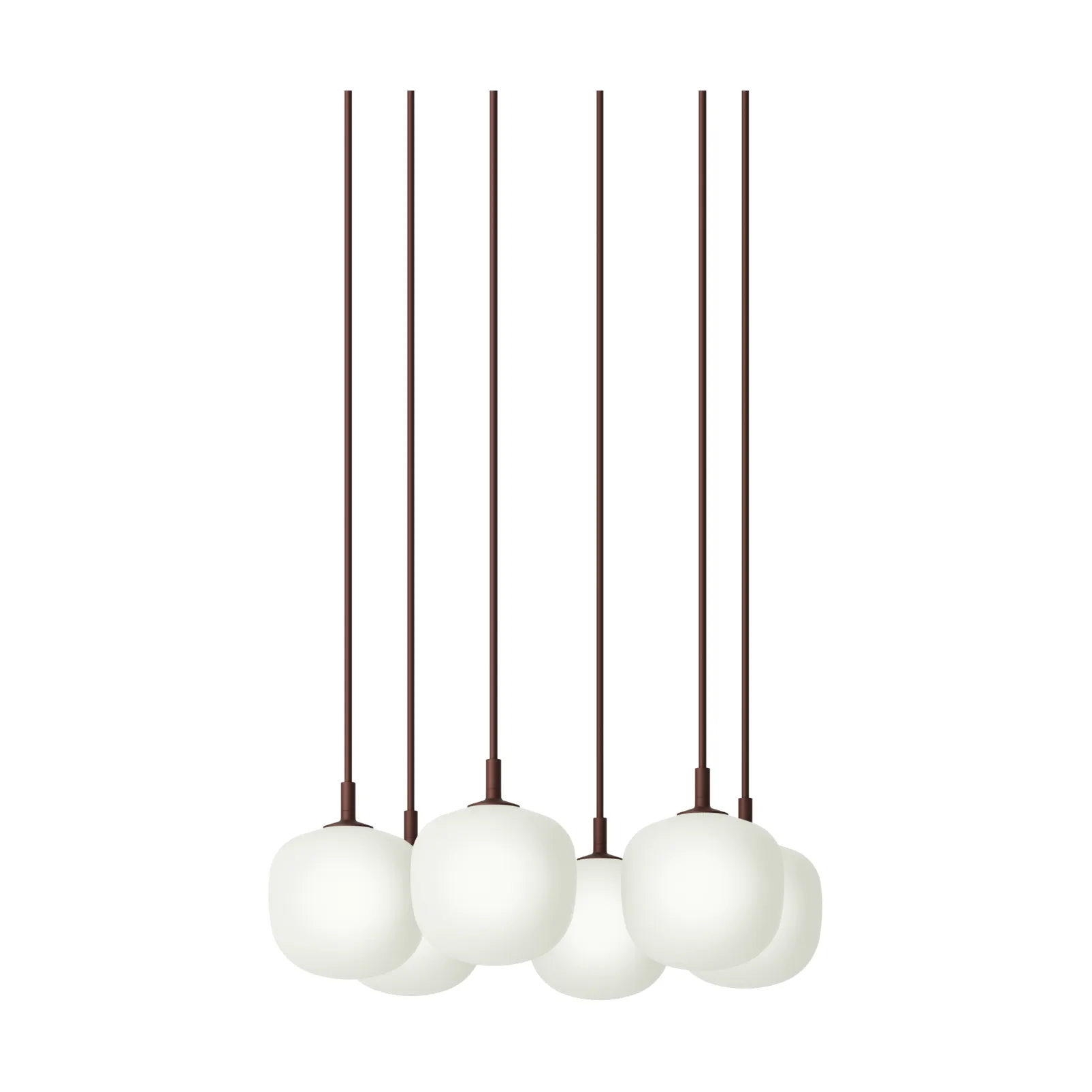 Rime Pendant Cluster 6 lámpara colgante, Rojo oscuro, Ø12 cm Muuto