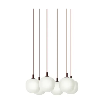 Rime Pendant Cluster 6 lámpara colgante - Rojo oscuro, Ø12 cm - Muuto