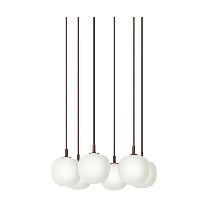 Rime Pendant Cluster 6 lámpara colgante - Rojo oscuro, Ø12 cm - Muuto