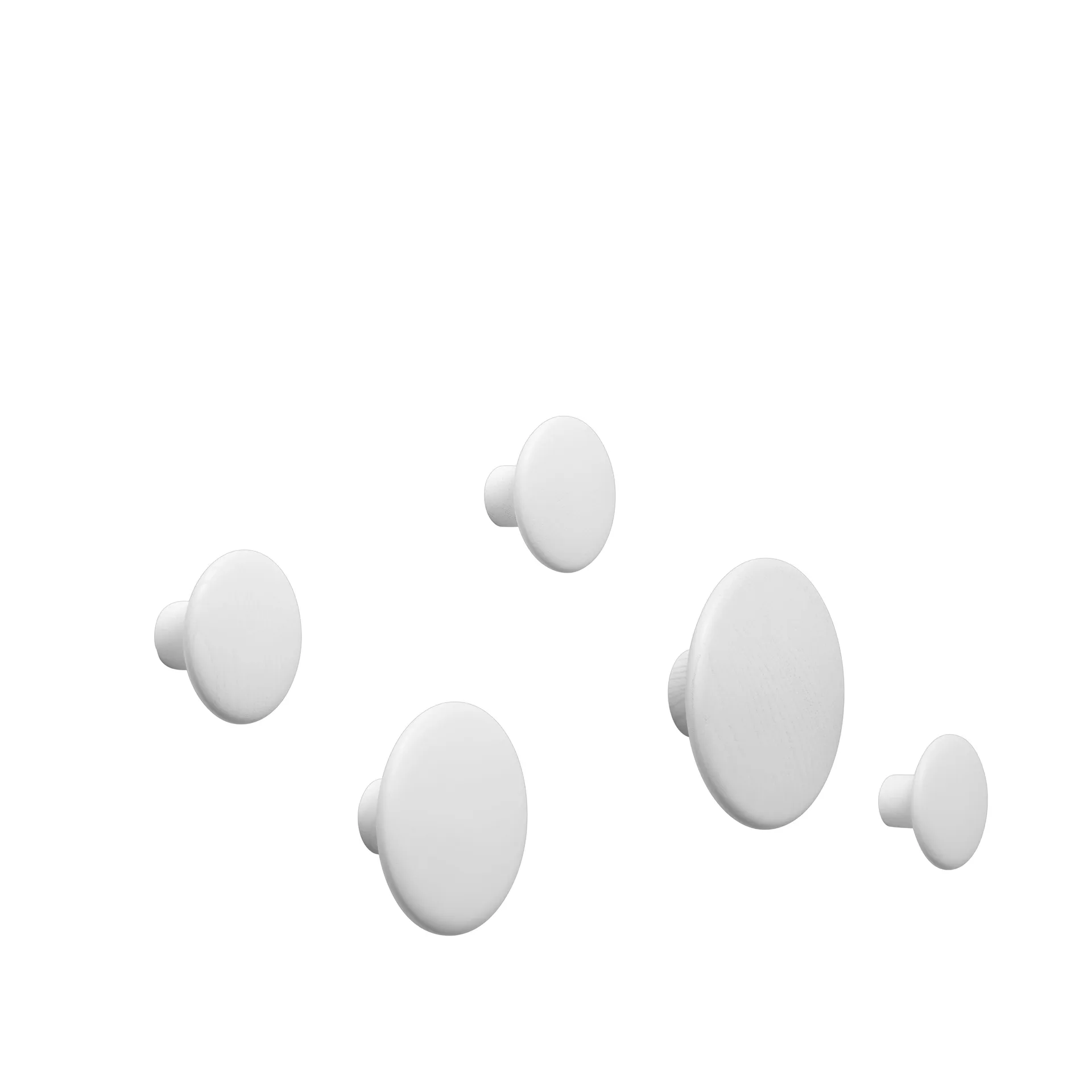 Set de 5 colgadores de pared The Dots, Blanco crema Muuto