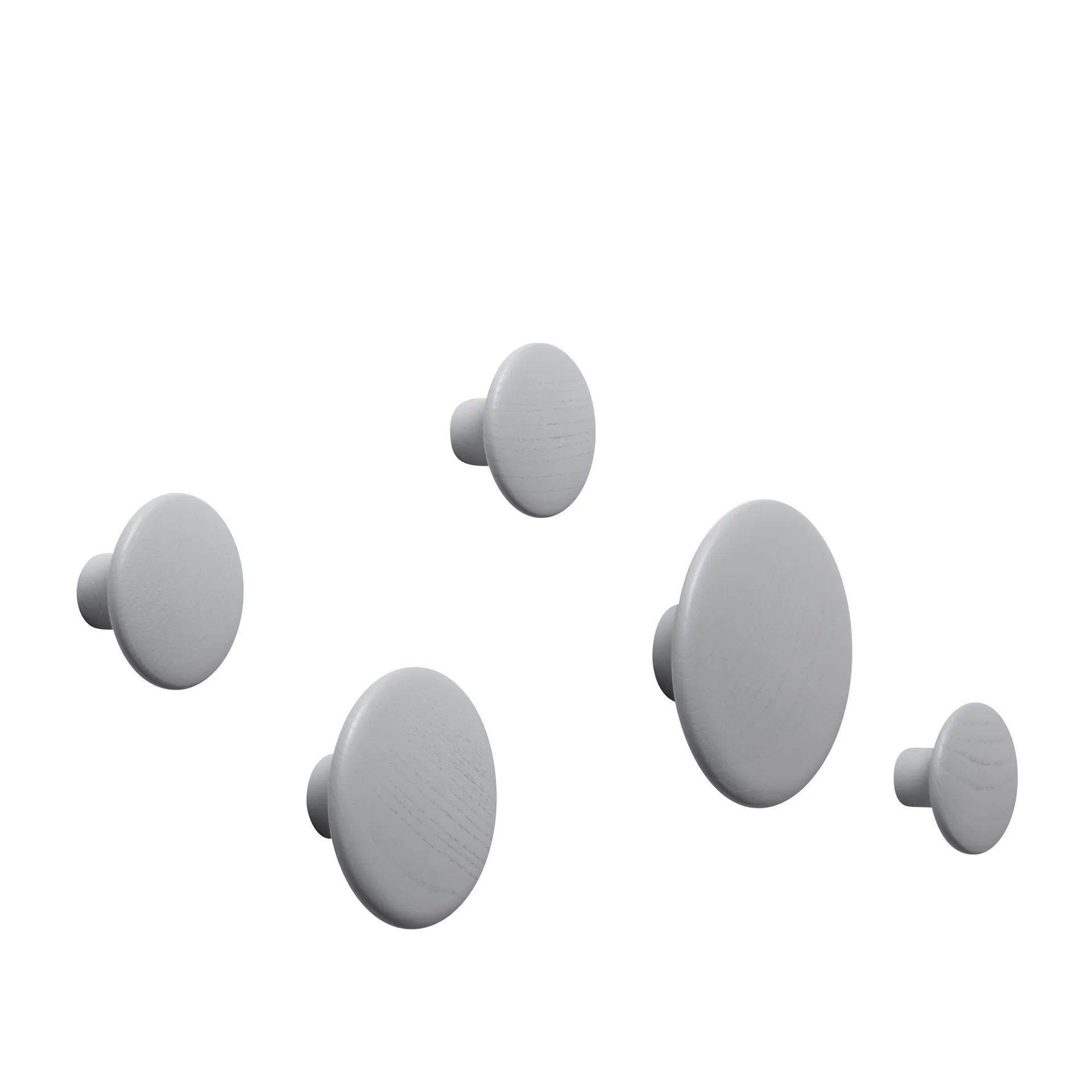 Set de 5 colgadores de pared The Dots, gris Muuto