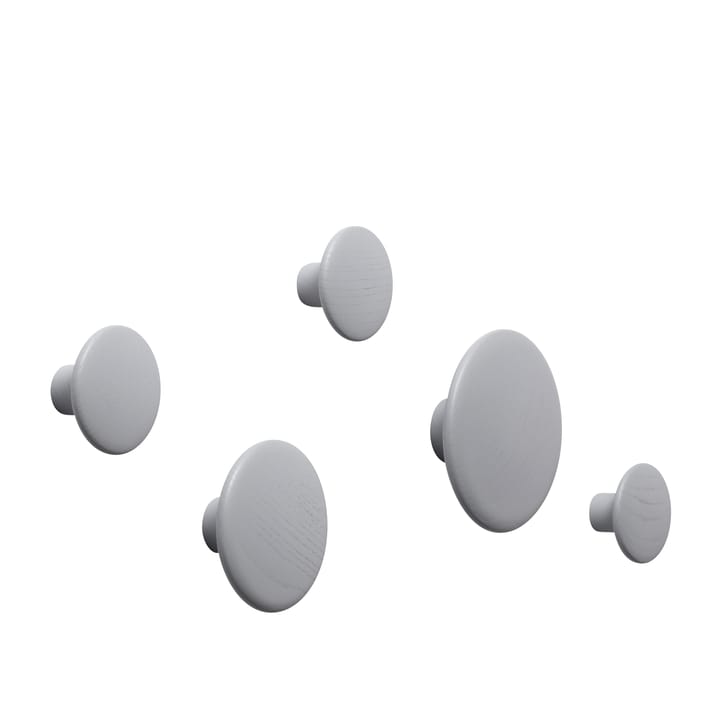 Set de 5 colgadores de pared The Dots, gris Muuto