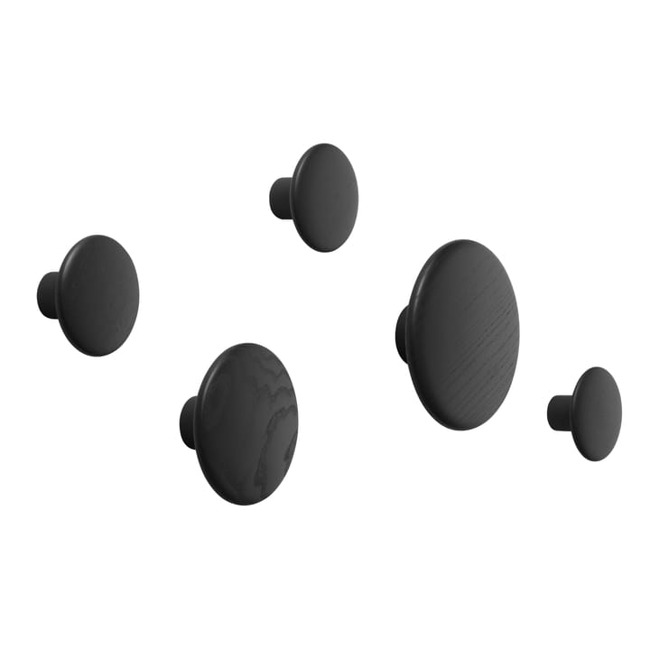 Set de 5 colgadores de pared The Dots - negro - Muuto