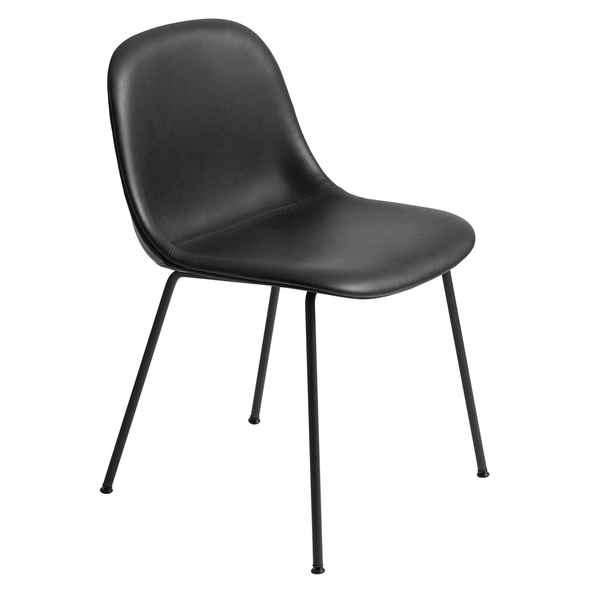 Silla auxiliar Fiber, Refine leather black-Black Muuto