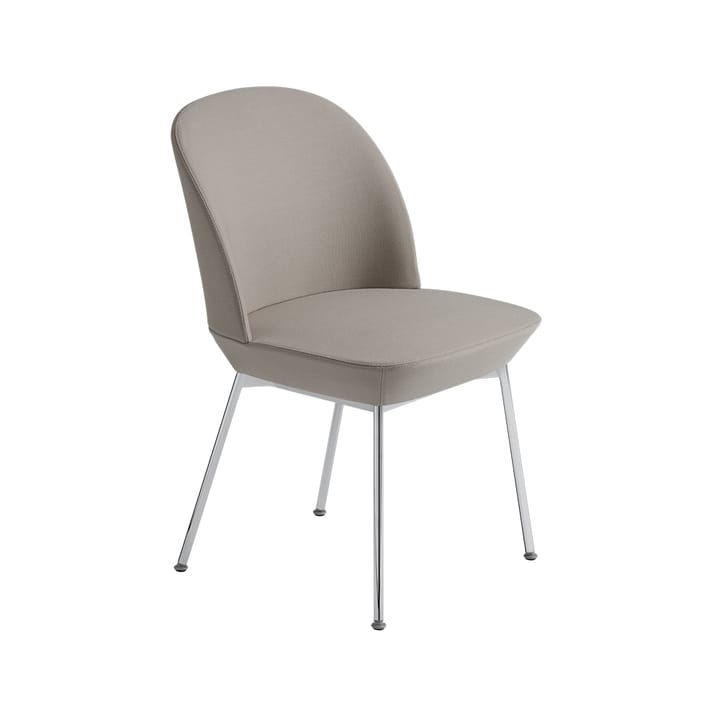 Silla auxiliar Oslo tapizada en tela - Steelcut 42-Chrome - Muuto