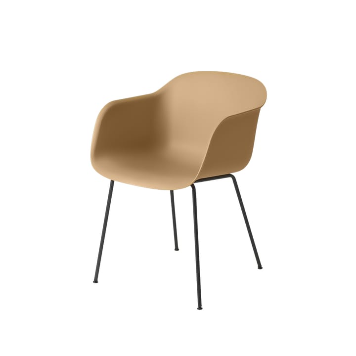 Silla con reposabrazos Fiber base tubo - Ochre-Anthracite Black - Muuto