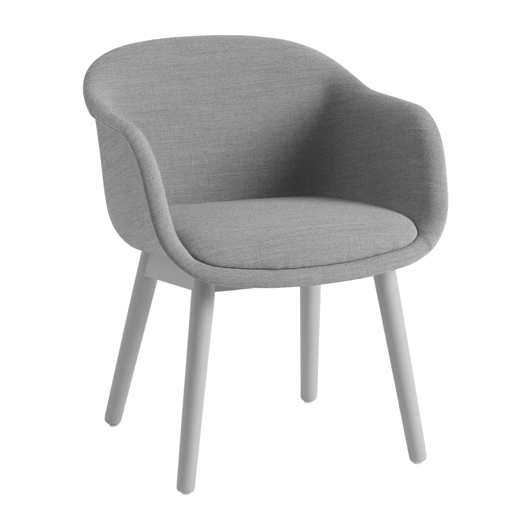 Silla con reposabrazos Fiber Conference patas de madera, Remix 133-grey Muuto