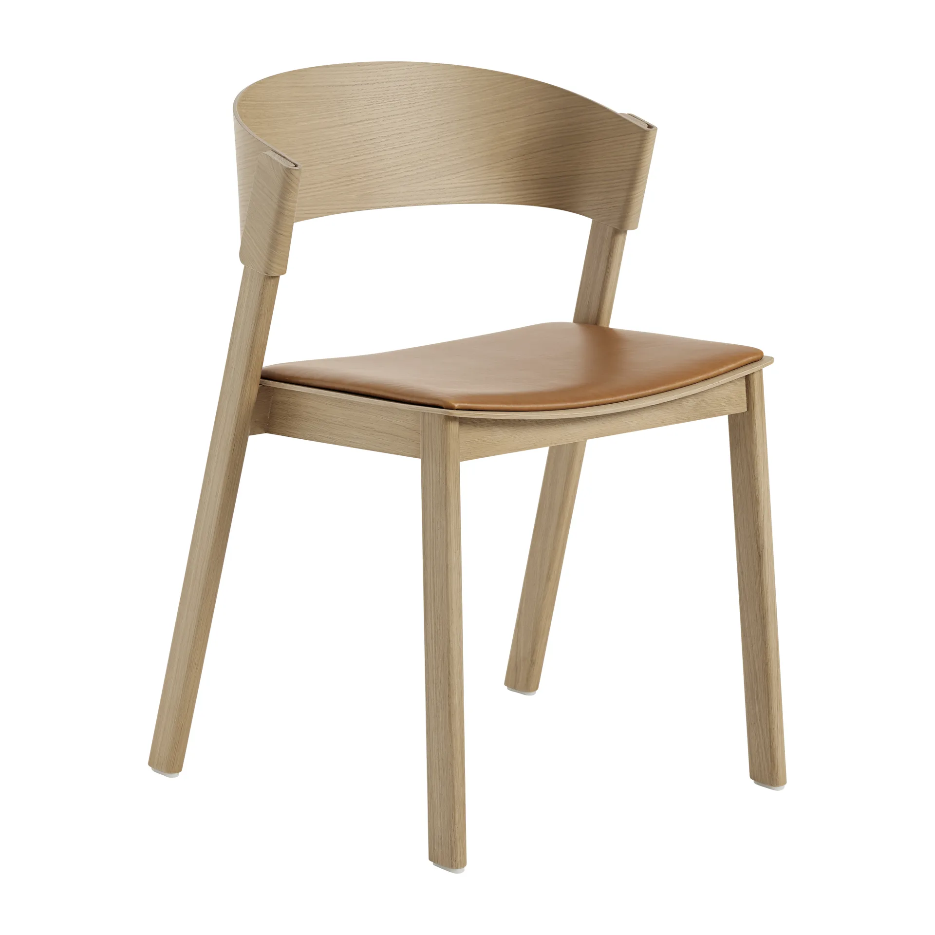 Silla Cover Side Chair leather, Coñac-roble Muuto