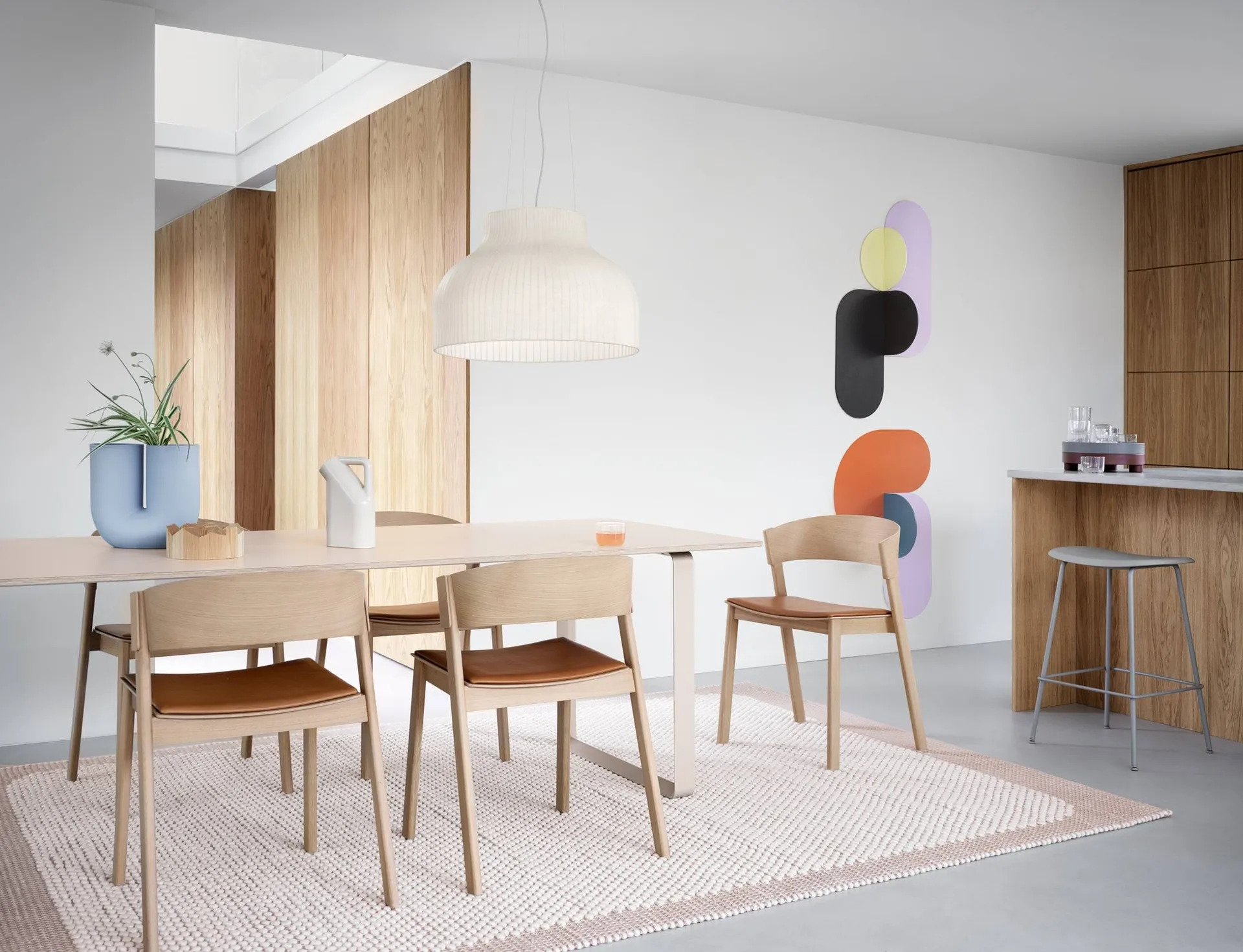 Silla Cover Side Chair leather, Coñac-roble Muuto