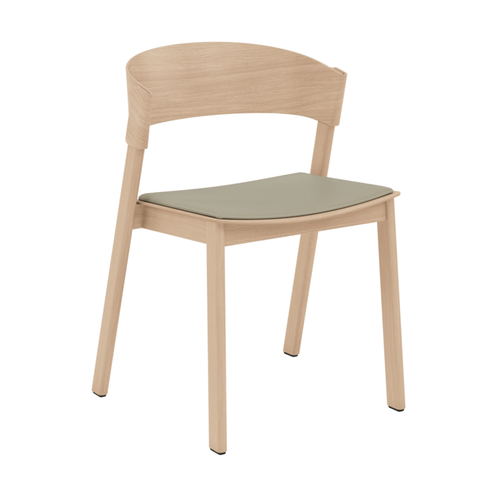 Silla Cover Side Chair leather - Refine leather stone-Oak - Muuto