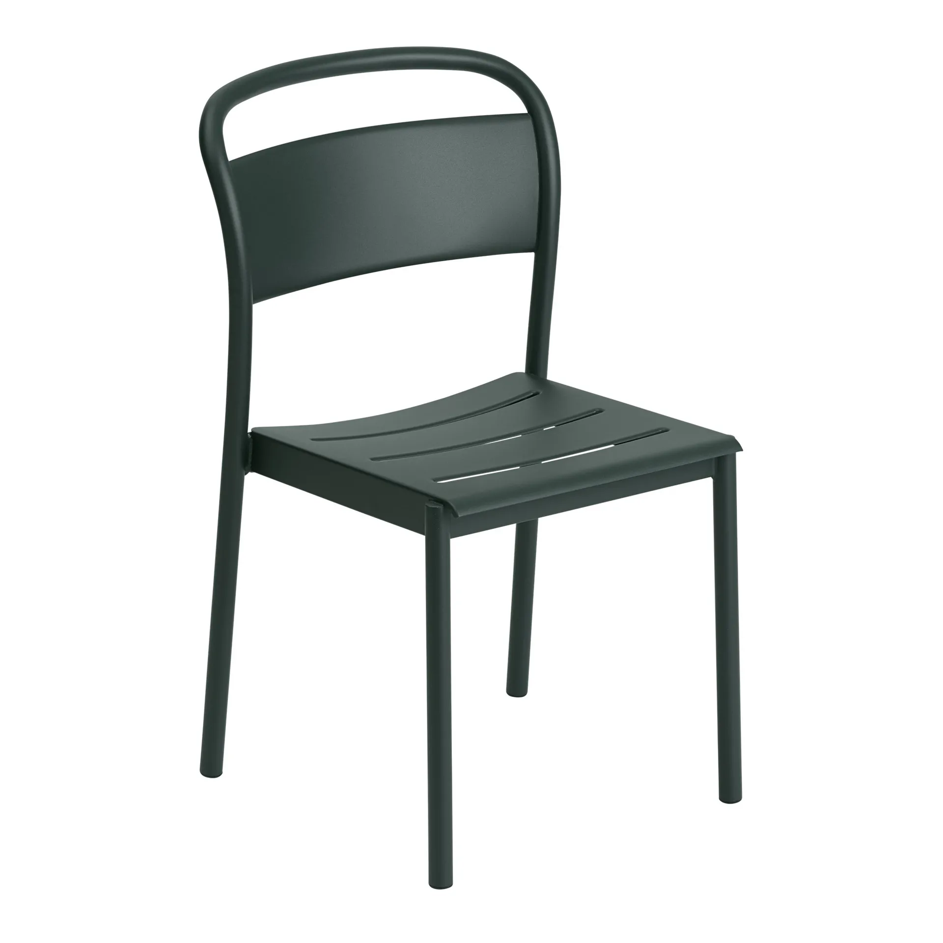 Silla de acero Linear steel side chair, Dark green Muuto
