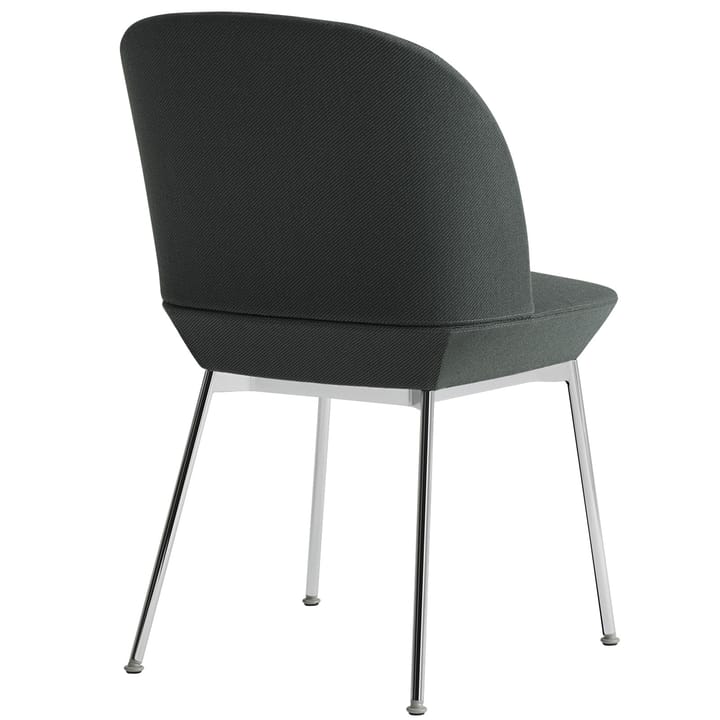 Silla de comedor Oslo patas cromadas, twill weave 990 Muuto