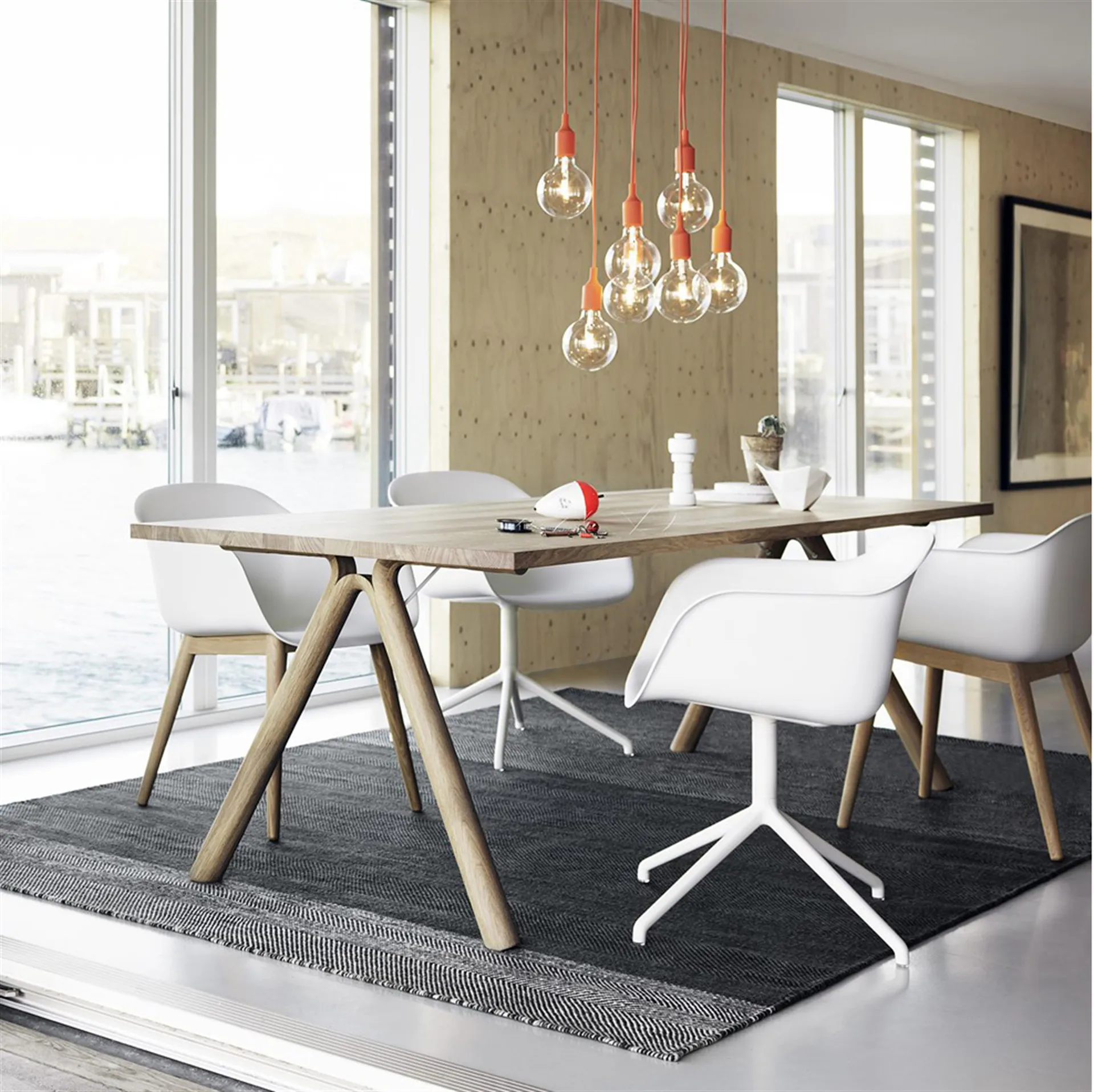 Silla de oficina Fiber armchair swivel base, blanco Muuto