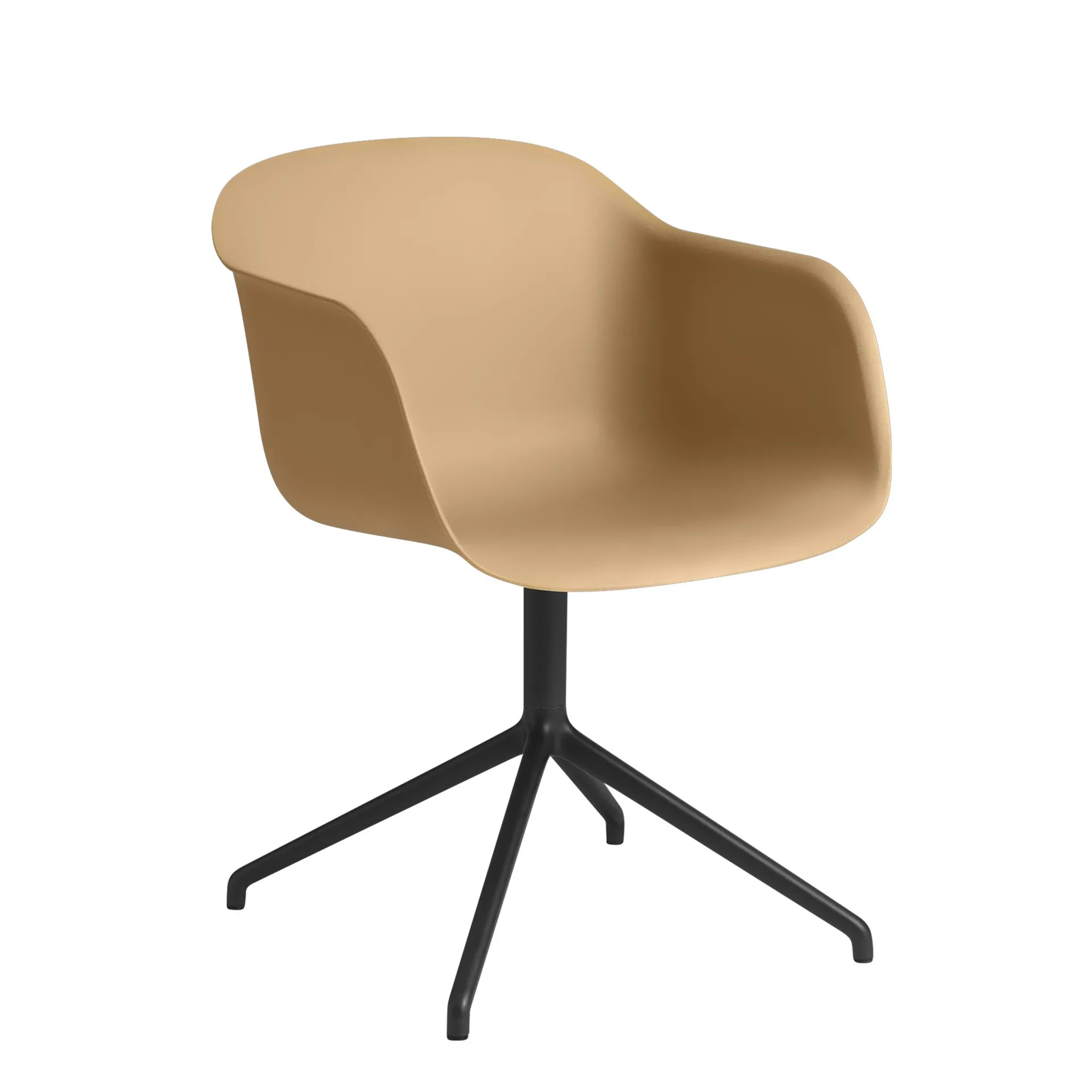 Silla de oficina Fiber armchair swivel base, ocre-negro Muuto
