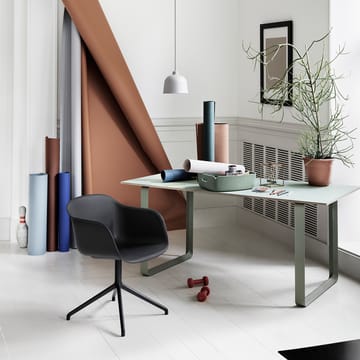 Silla de oficina Fiber armchair swivel base with return - Grey, base gris - Muuto