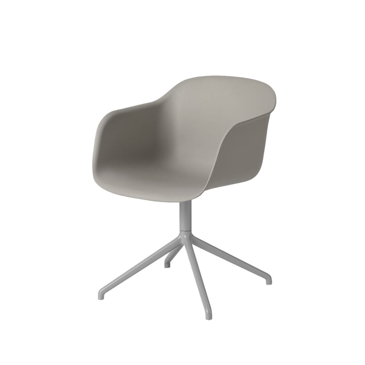 Silla de oficina Fiber armchair swivel base with return - Grey, base gris - Muuto